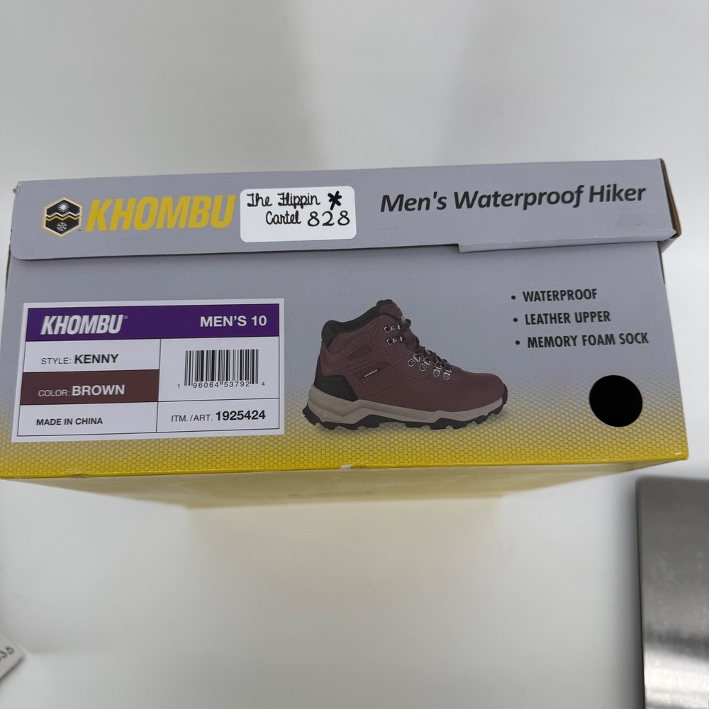 Khombu Kenny Mens 10 Waterproof Hiker Leather Hiking Boots Brown 1925424 New - Picture 8 of 8